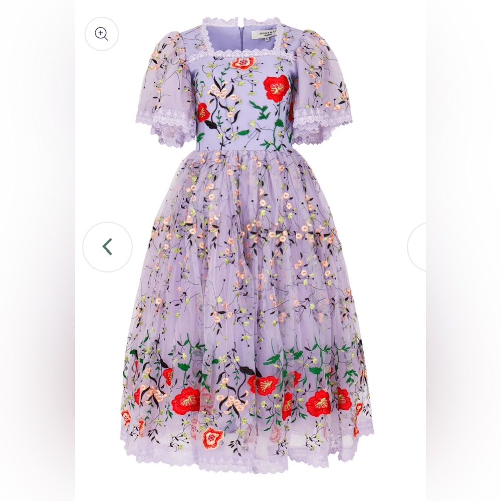 JessaKae Lavender Floral Embroidered Midi Dress - Picture 2 of 8